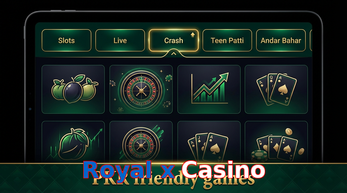 Game list for Royal X Casino games section