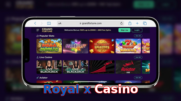 Main screen of Royal X Casino ios page for PK players